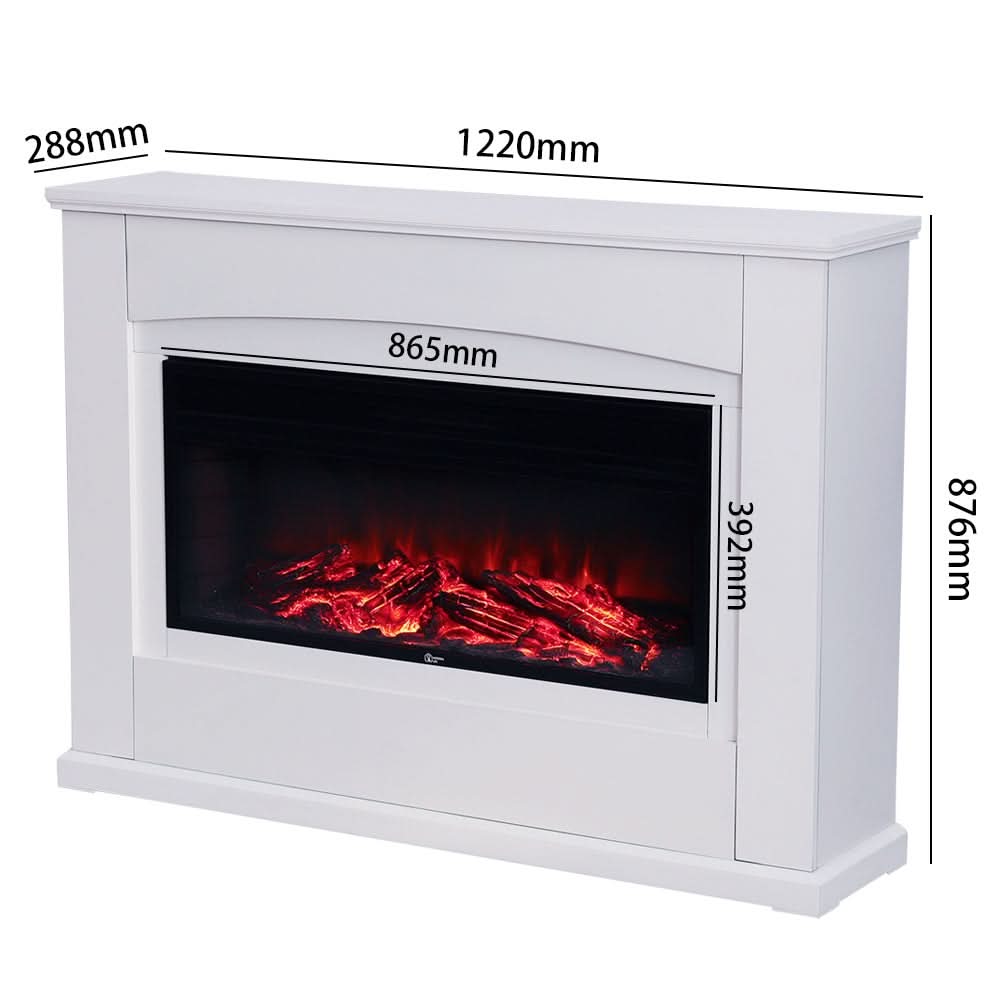 39/48 Inch W Electric Fireplace Suite 1800W with Ambient Light 1/7 LED Colours