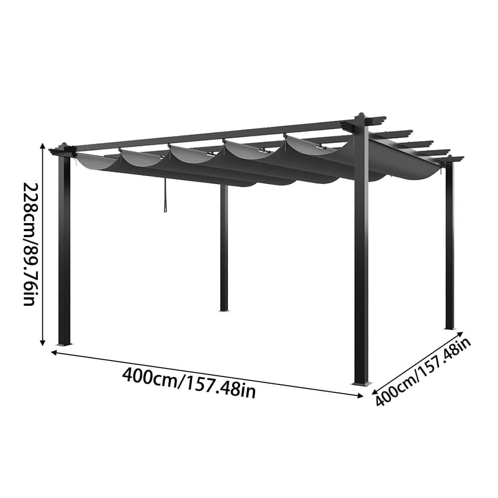 3x3m/3x4m/3x6m/4x4m All-Aluminum Flat Top Tarp Tent -Off-White/Light Grey