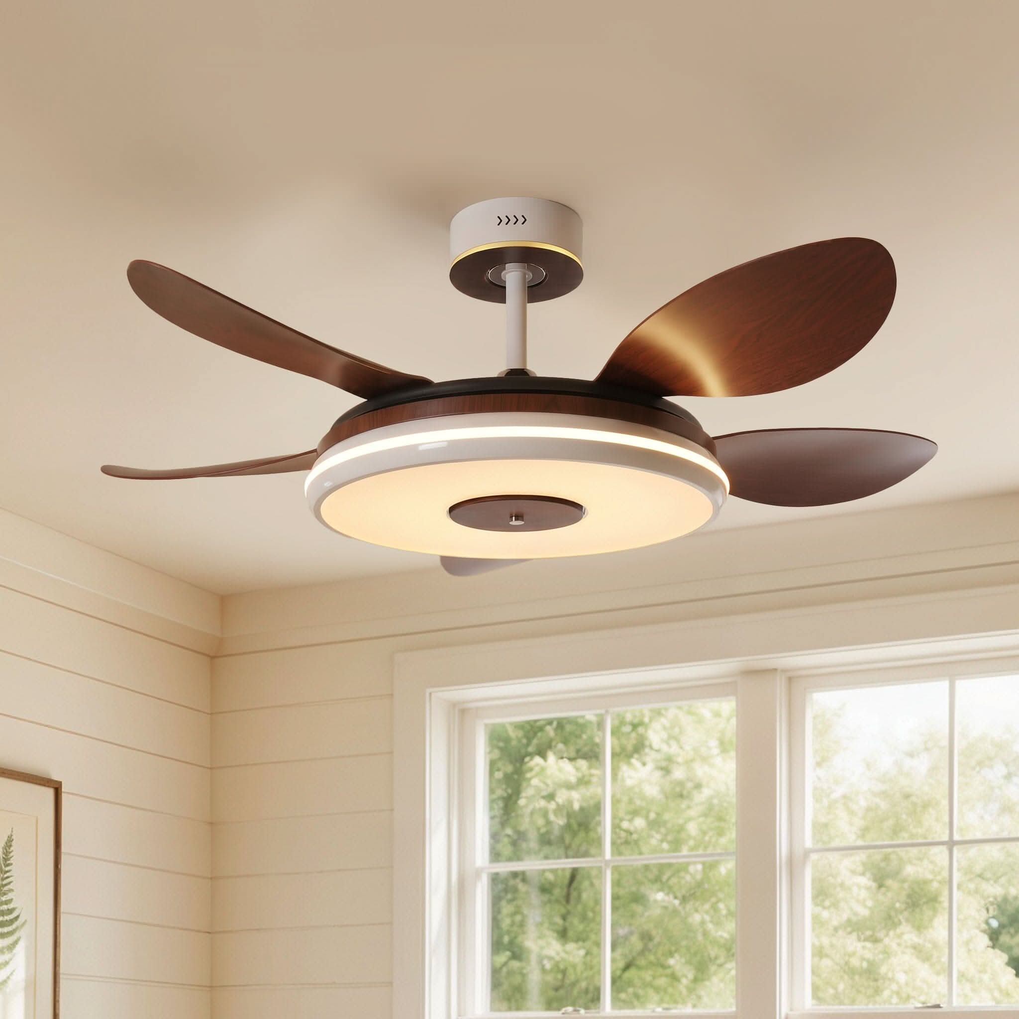Lightsin 48 Inch Ceiling Fan with Bright LED and Timer Remote