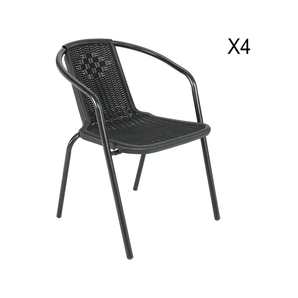 2 Seater Outdoor Table Square Tempered Glass Table and Garden Chairs
