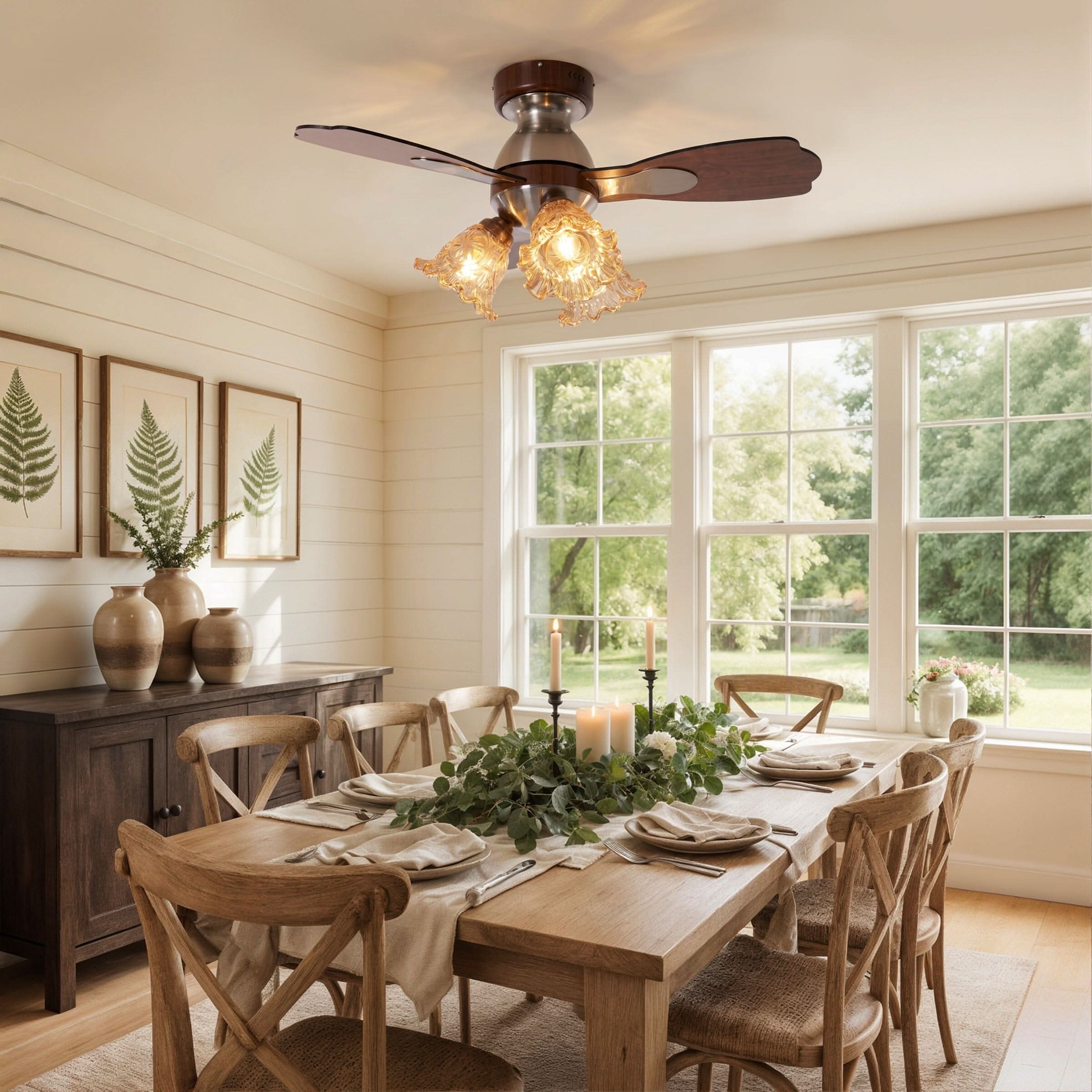 Lightsin 36 Inch Ceiling Fan with Reversible Motor and Timer