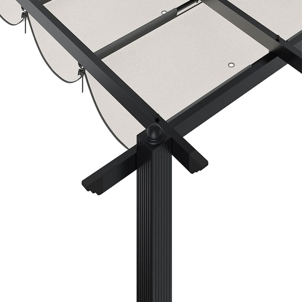 3x3m/3x4m/3x6m/4x4m All-Aluminum Flat Top Tarp Tent -Off-White/Light Grey