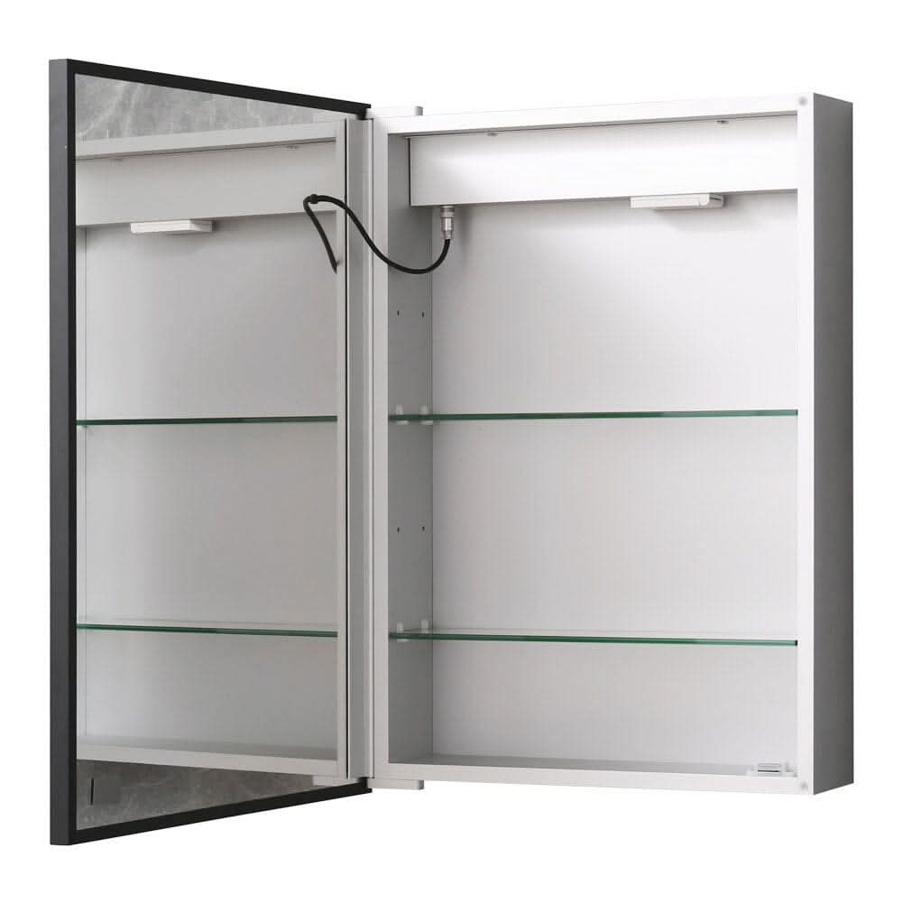 70cm Height LED Light Mirror Cabinet Single Door with Demister Film IP44 Frame