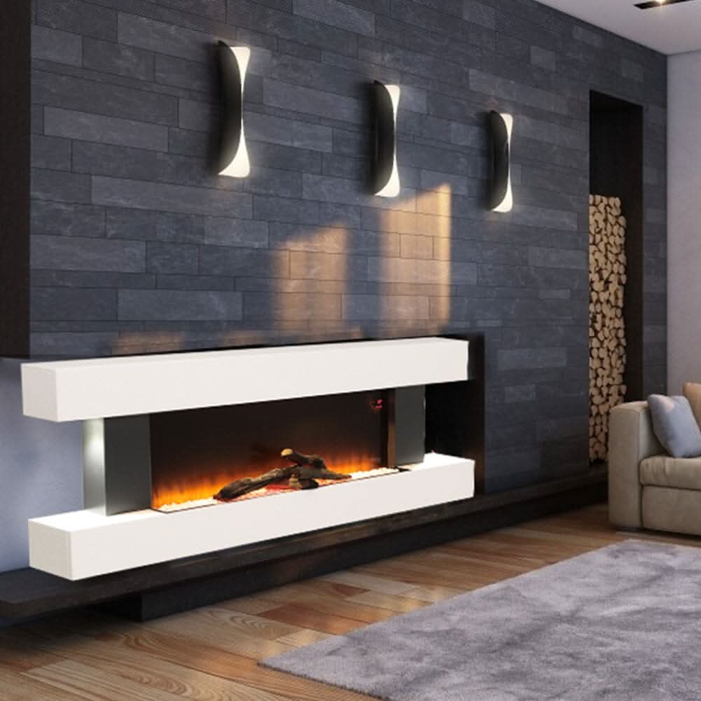 52 Inch Electric Fireplace Set 2000W Wall Mounted Heater Remote Control Fireplaces