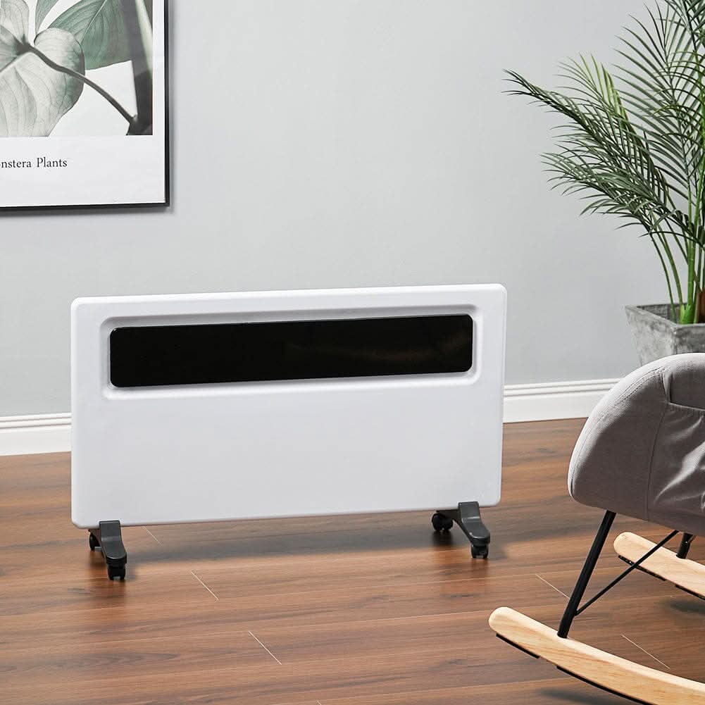 Floor-standing wall-mounted dual-use black and white heater with LED display - 1000W/1500W/2000W