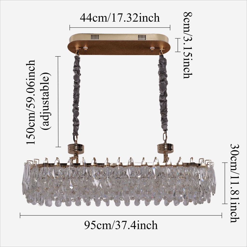 Lightsin Kitchen Island Lighting Modern Luxury Crystal Dimmable Pendant Light
