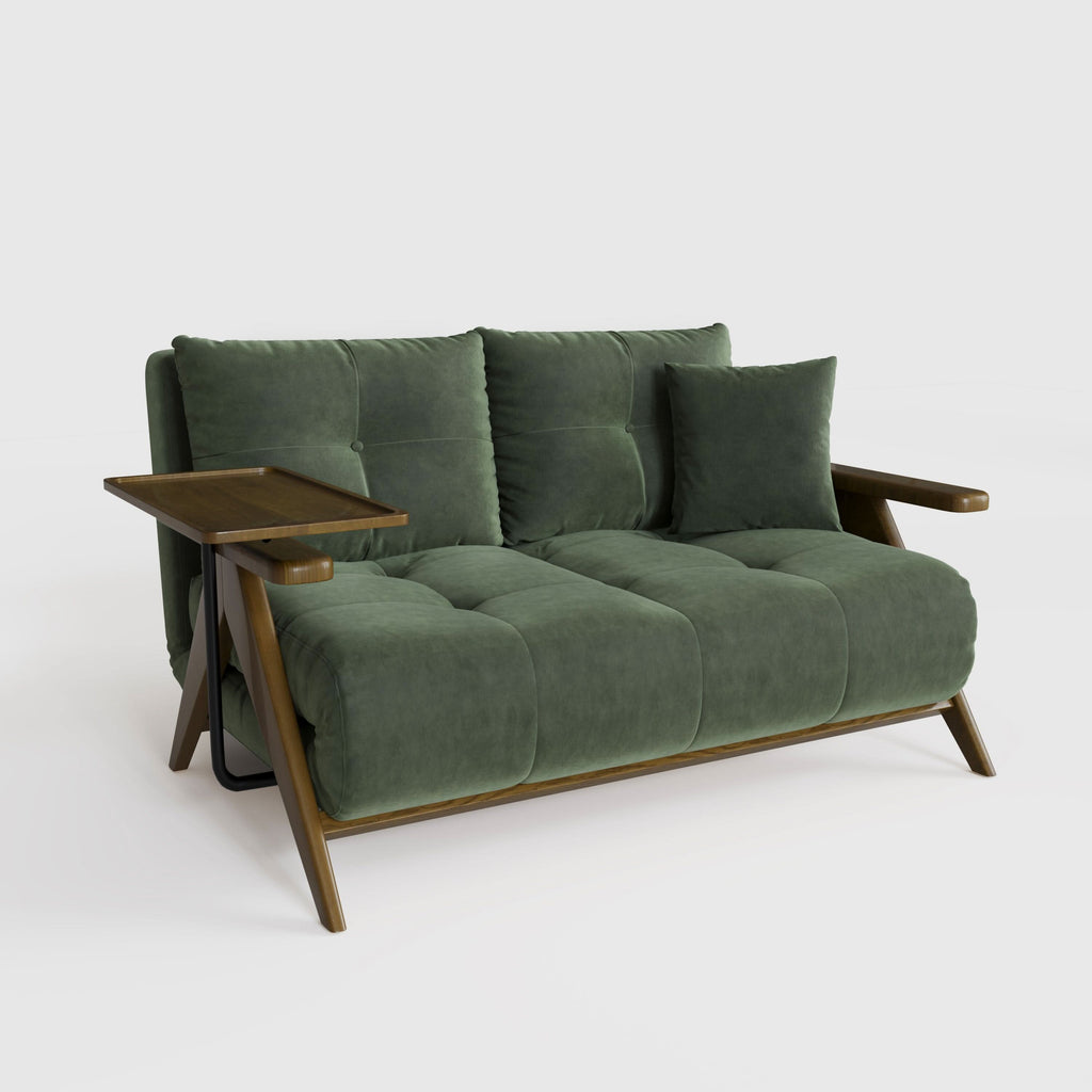 Cottonfy Foldable Matte Fabric Solid Wood 3 Mode Sofa Bed