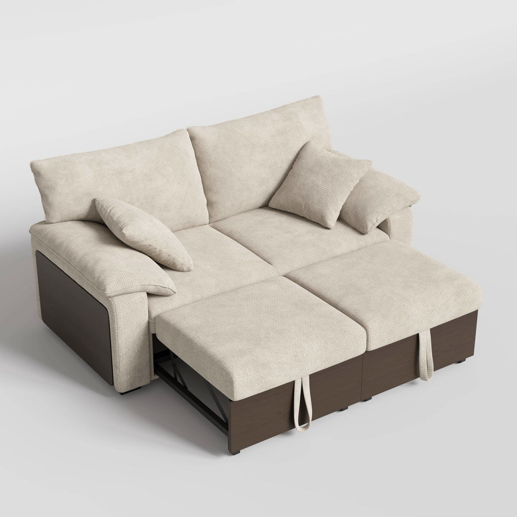 Cottonfy Luxurious Solid Wood Versatile 2-Seater Pull Out Sofa Bed