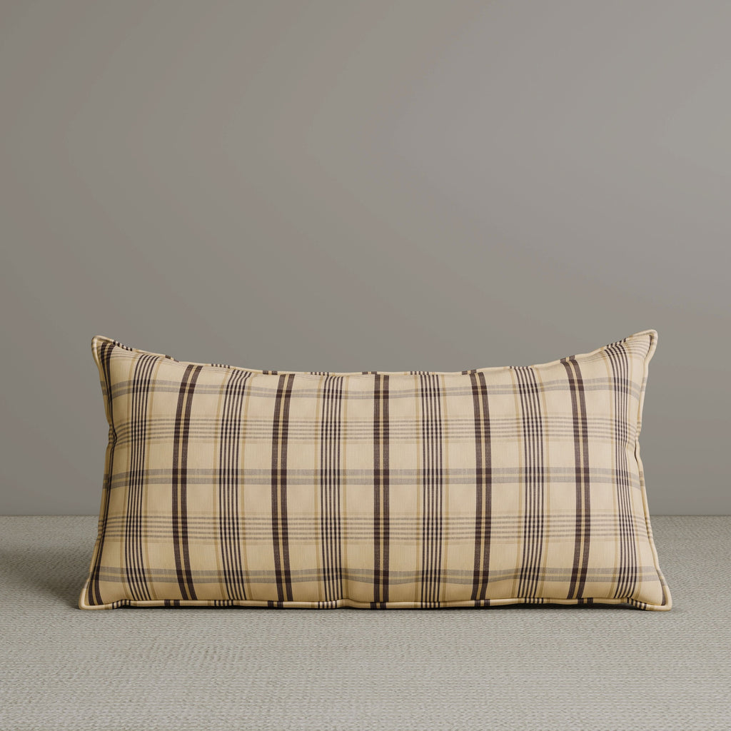 ‍Exclusive Waist Cushion in Cocoa Checkered Cotton Linen, 56*27*12 CM (100% off)