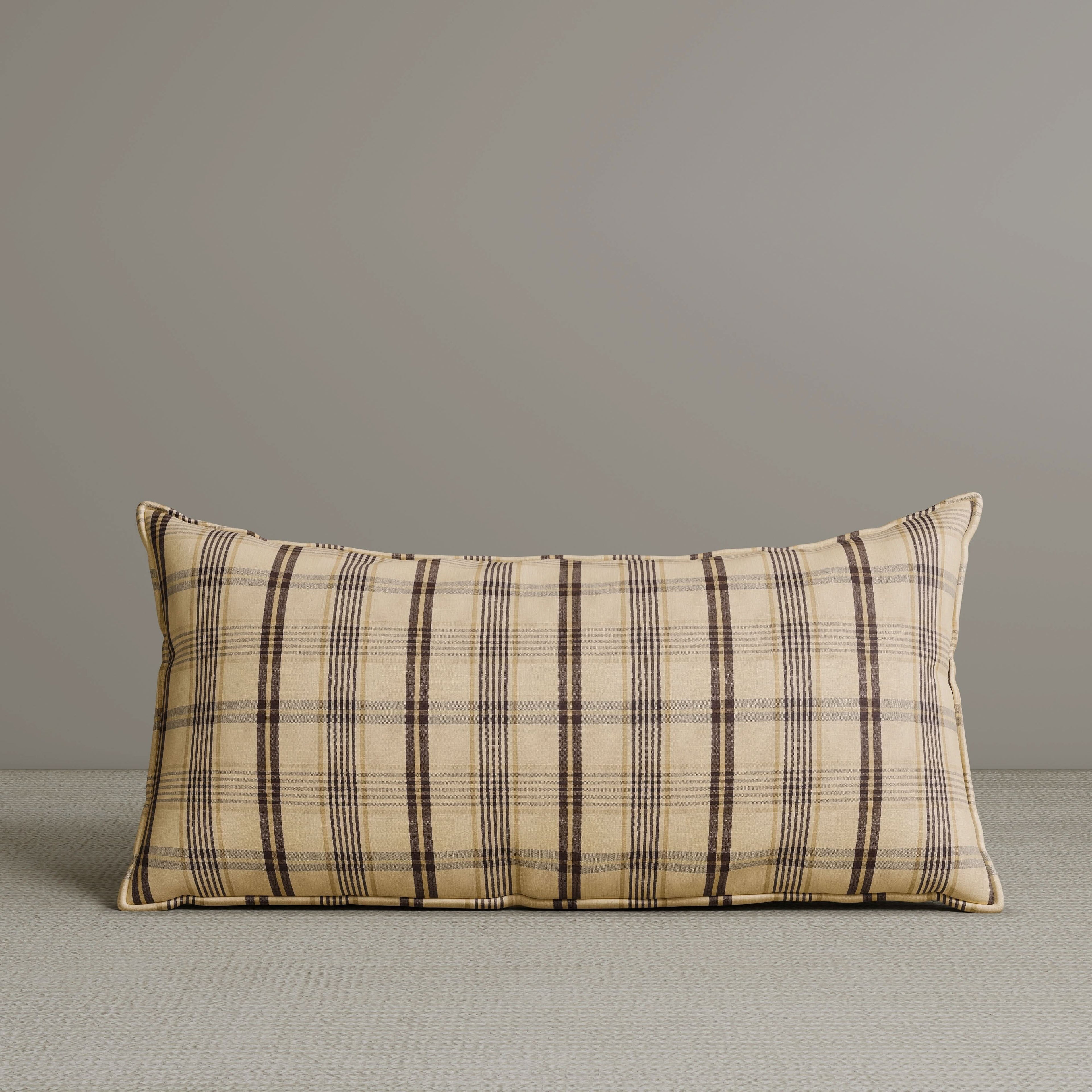 ‍Exclusive Waist Cushion in Cocoa Checkered Cotton Linen, 56*27*12 CM (100% off)