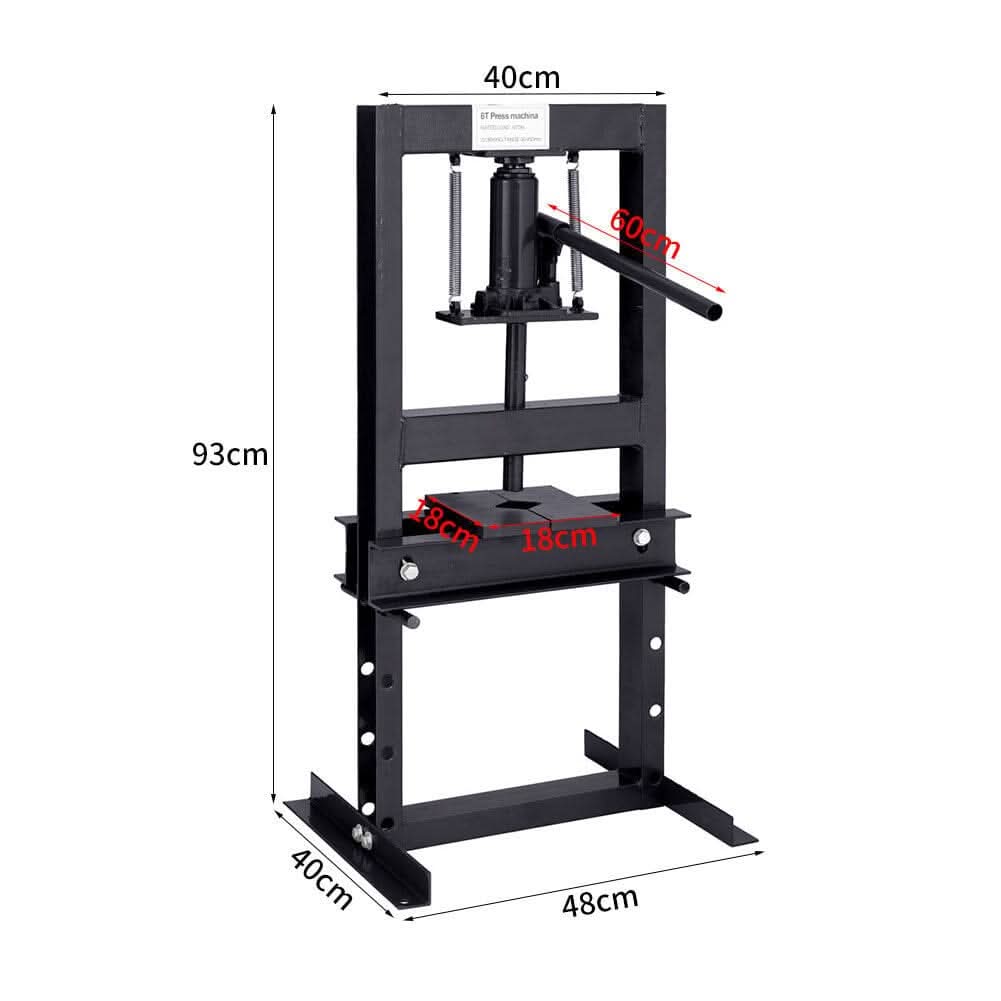 6 Ton Hydraulic H-Frame Shop Press Adjustable Working Table
