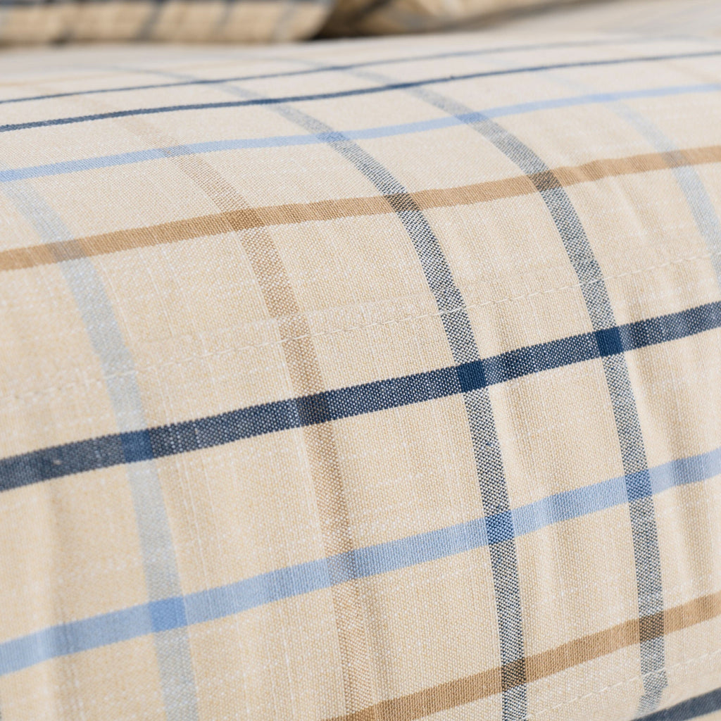 Cottonfy Blue Gingham Sofa with Skirted Base