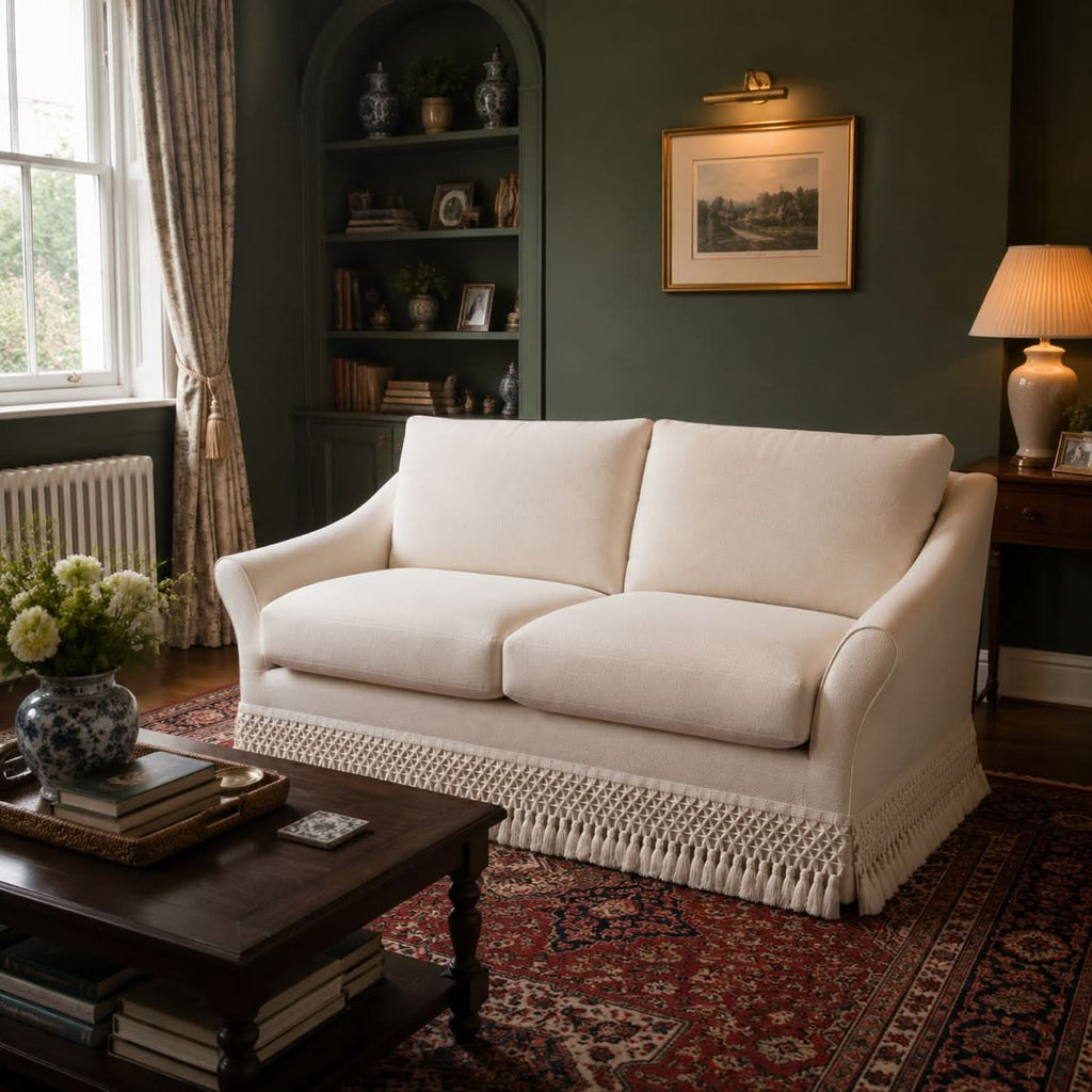 Cottonfy Slipcover Linen Armchair with Fringe