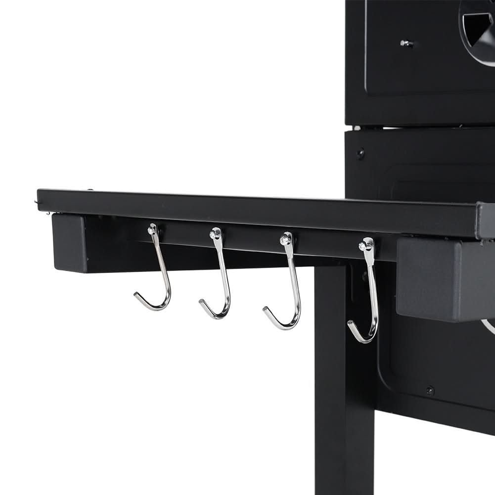 3ft Outdoor Carbon Steel BBQ Cooker BBQ Grill Side Shelves
