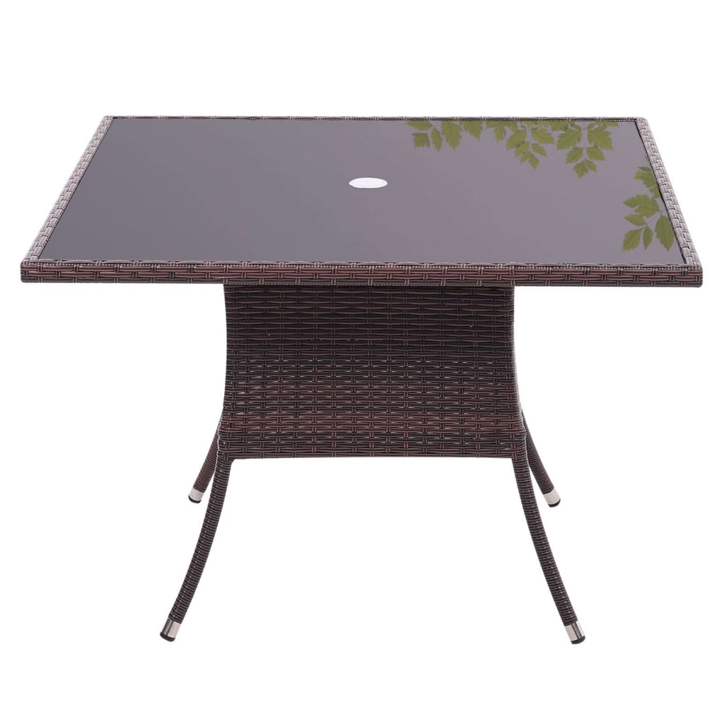 Round/Square Rattan Garden Table & Parasol Hole