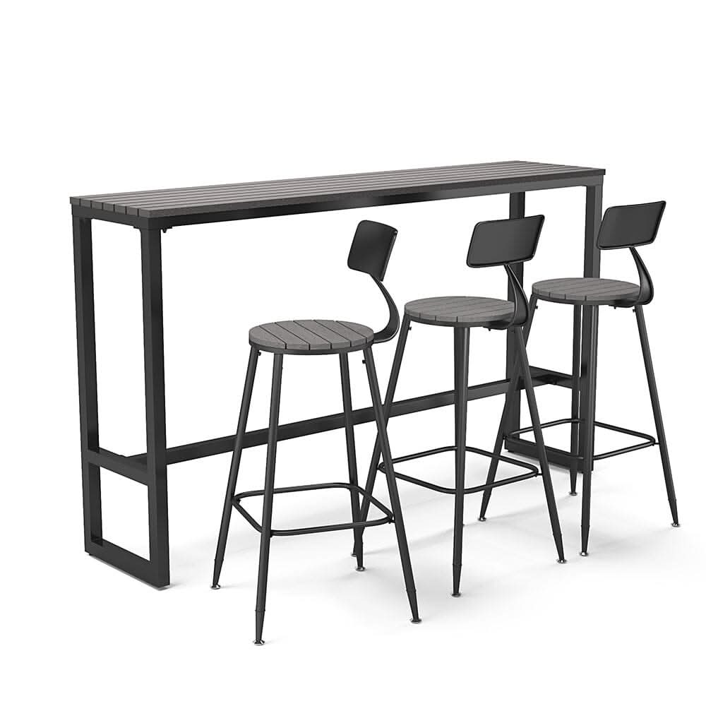 Garden Grey Dining High Table with Metal Legs
