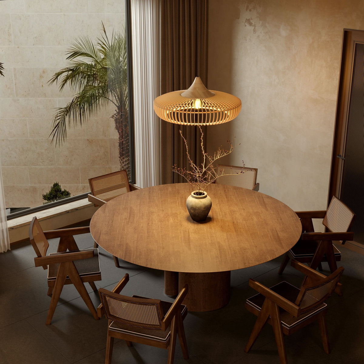 Lightsin Shadome Handcrafted Wooden Kitchen Pendant Light