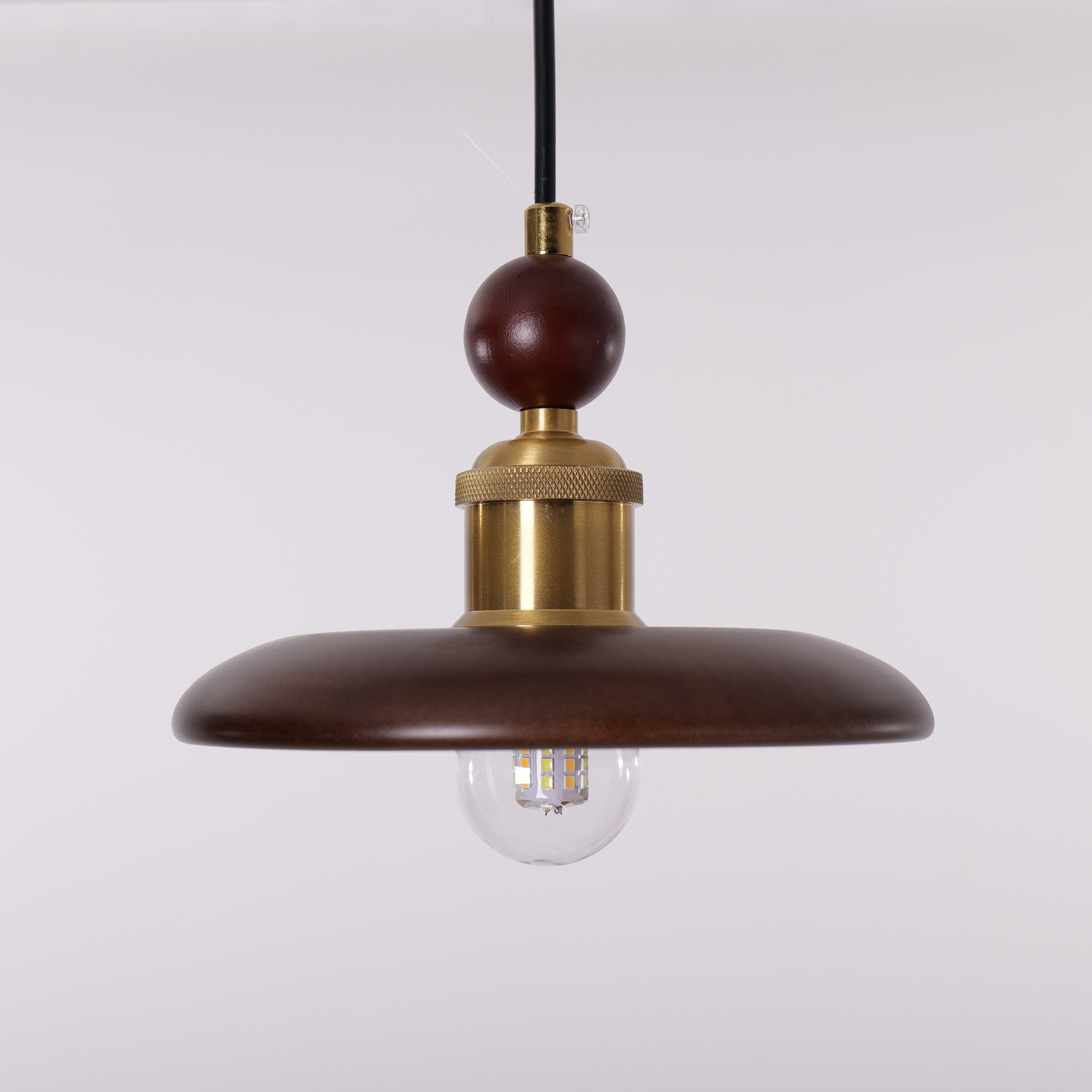 3-Light Walnut Wood Mini Pendant Light | E27 Ceiling Lamp