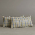 ‍Exclusive Waist Cushion in Sky Blue Checkered Cotton Linen, 56*27*12 CM (100% off)