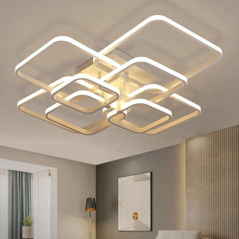 4/6/8 Lights Square LED Ceiling Light with Remote Control