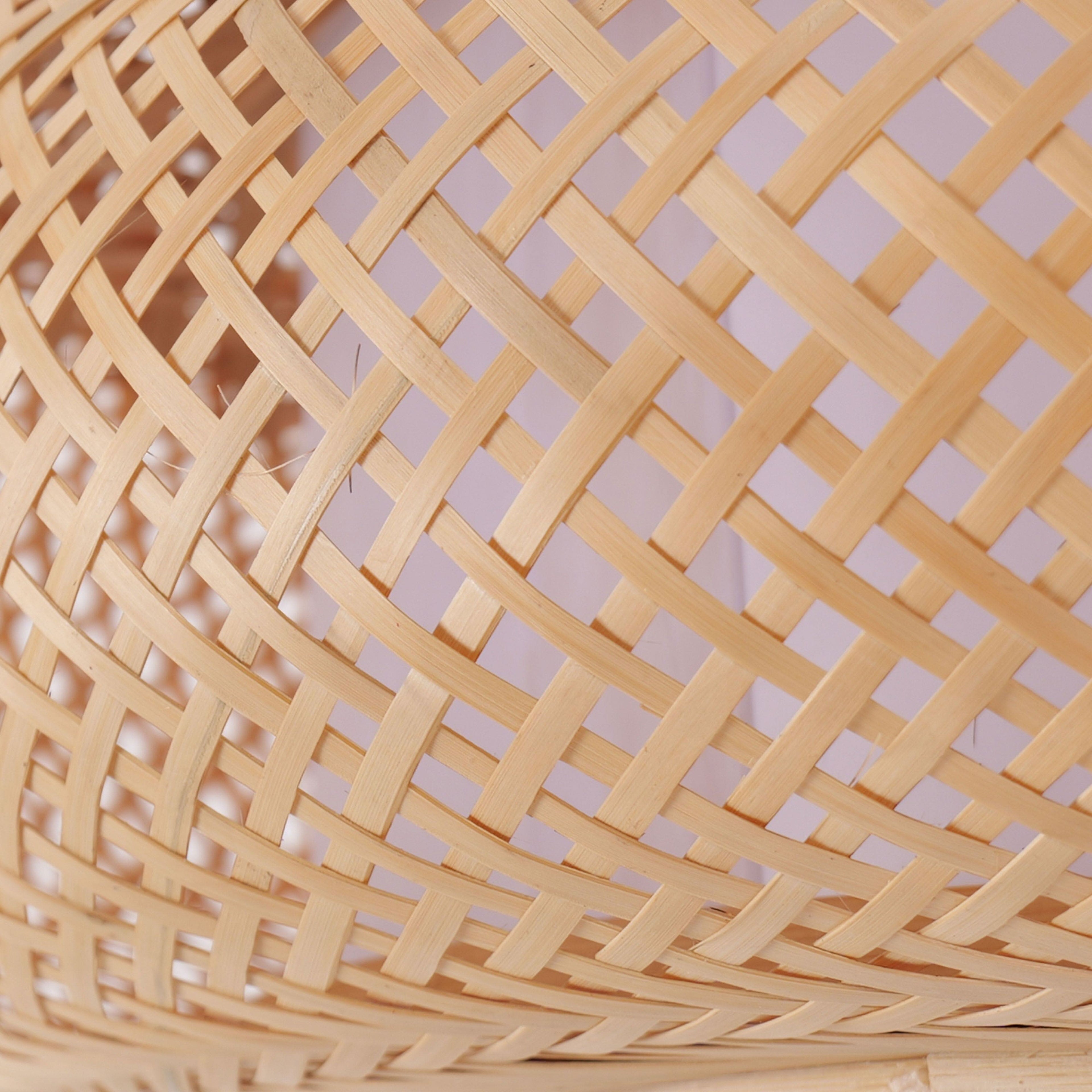 Lightsin Natural Pendant Light – Handwoven Bamboo Ceiling Pendant Light for Kitchen, Dining, and Bedroom Ambiance