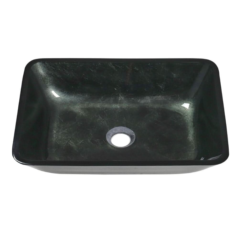46cm W Rectangular Tempered Glass Bathroom Art Design Sink
