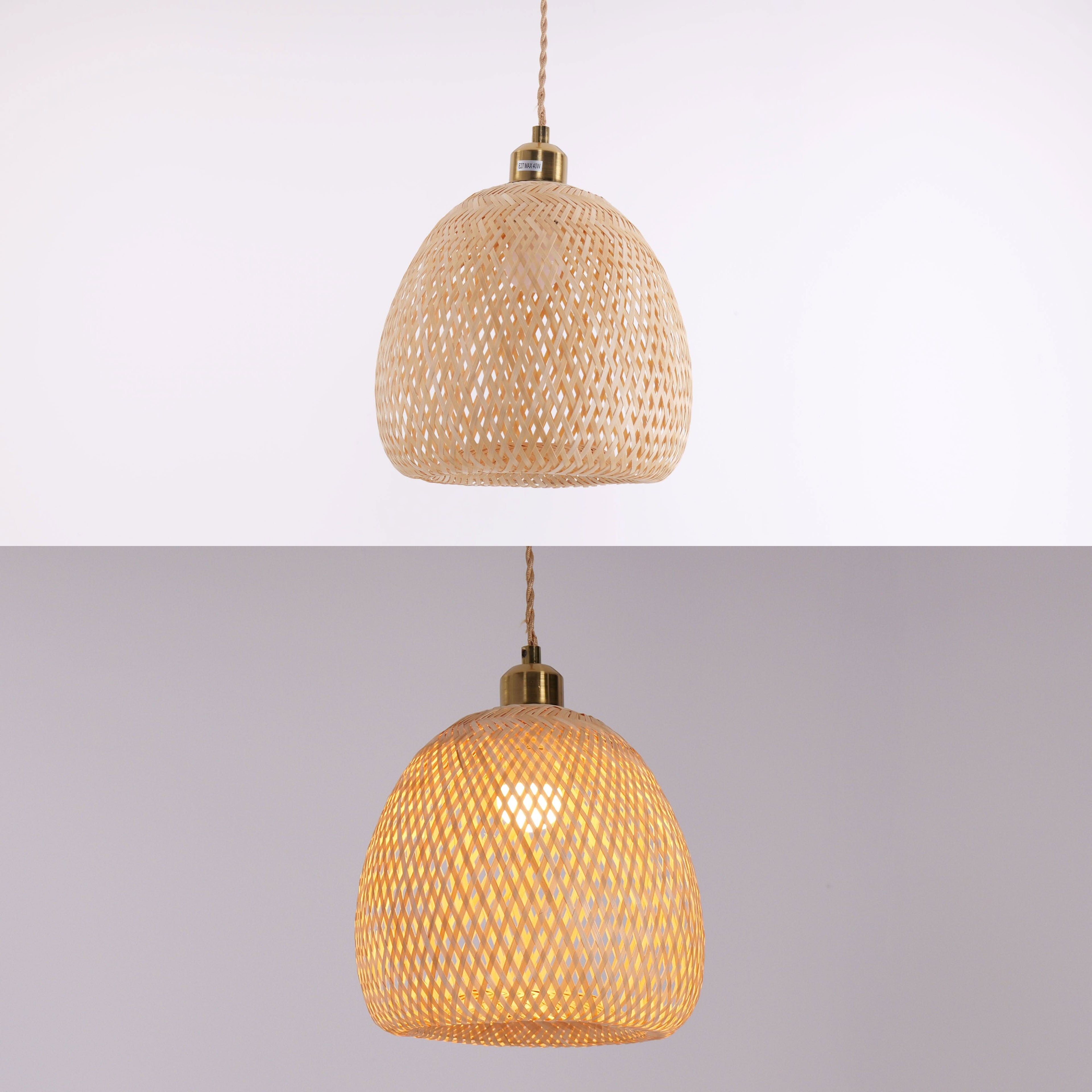Lightsin Handwoven Bamboo Pendant Light – Natural, Eco-Friendly Lighting for Cozy Spaces