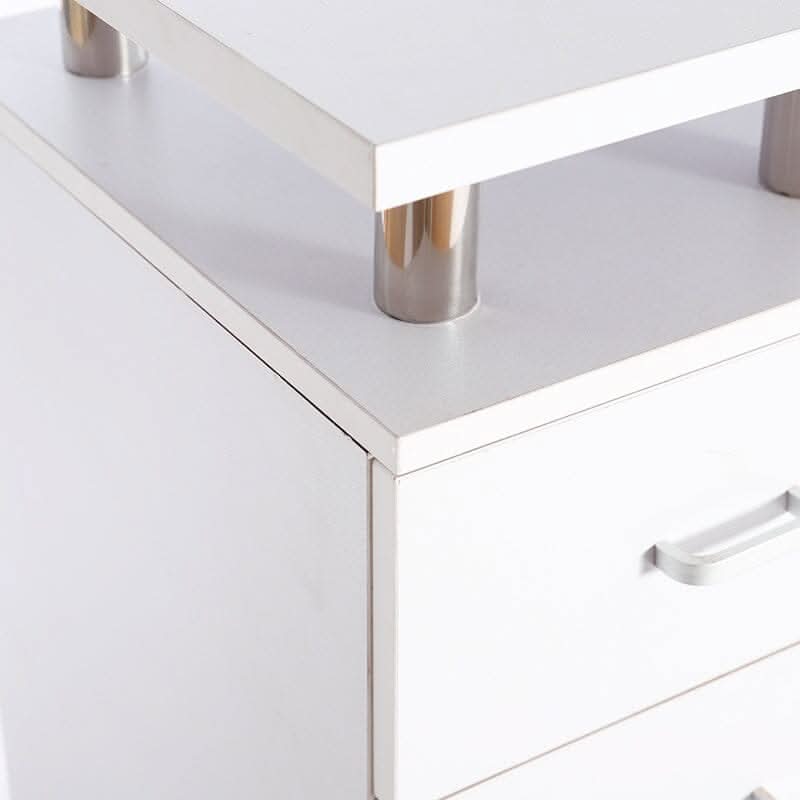 120cm W White Professional Manicure Station Nail Table on Wheels with Dust Collector