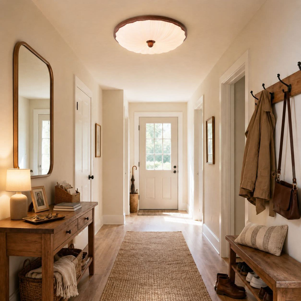 Walnut Pattern Acrylic Ceiling Light | Colour-Changing Flush Mount