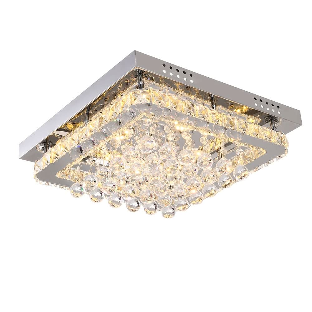 40cm W Chrome Finished Square LED Ceiling Light