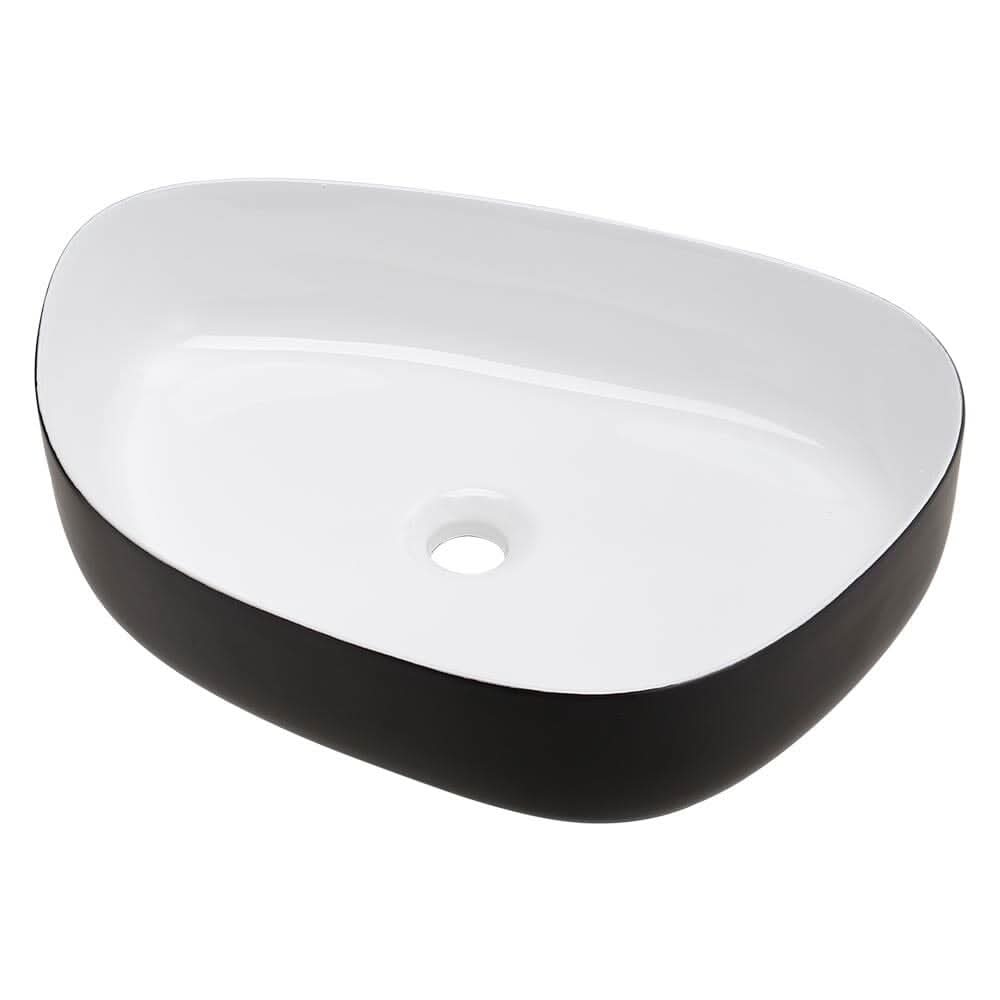 Premium Ceramic Sink with Stainless Steel Pop-upand Mounting Ring