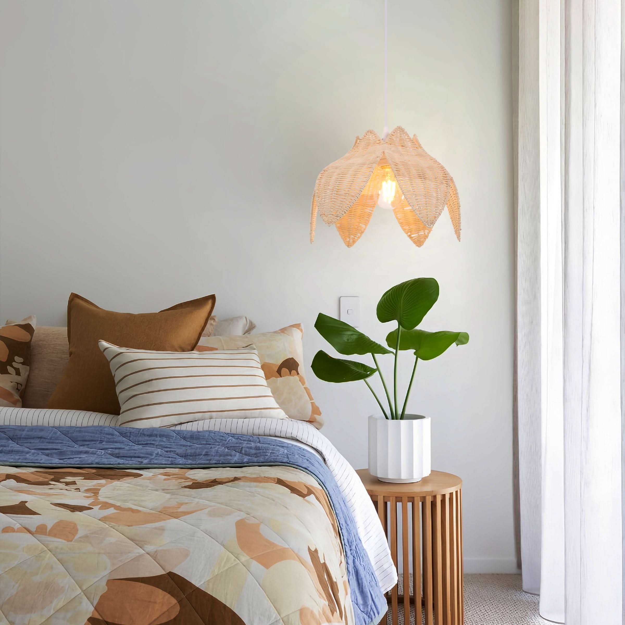 Lightsin AmberNest Natural Rattan Light for Calm Cozy Corners