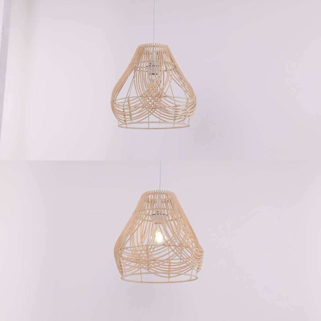 Lightsin Woven Whisper Natural Rattan Pendant Light for Serene Living