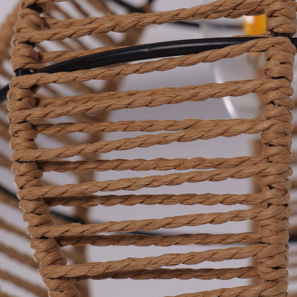 Glyph-Lightsin Woven Paper Rope Pendant Light for Cozy Elegance and Timeless Charm