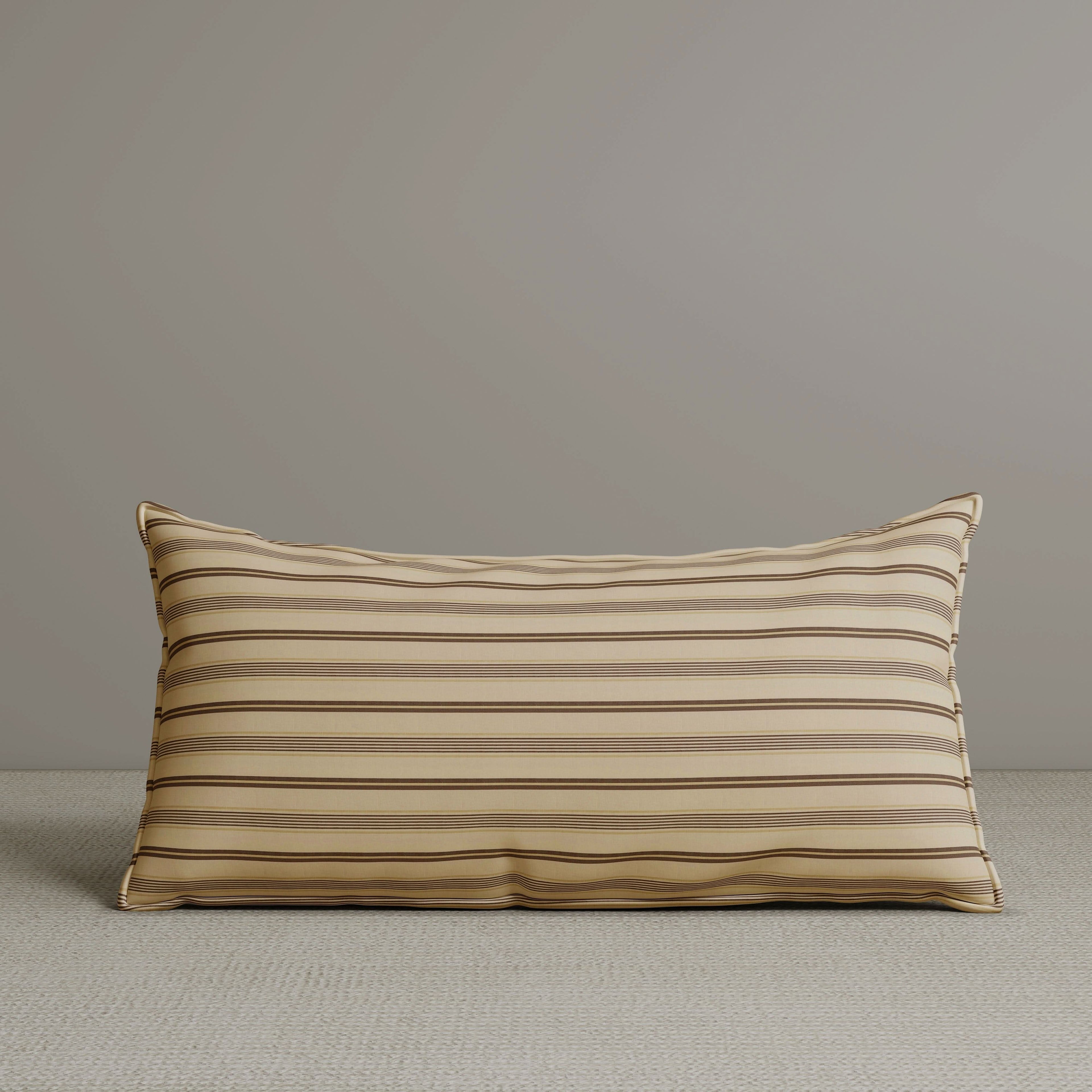 ‍Exclusive Waist Cushion in Cocoa Striped Cotton Linen, 56*27*12 CM (100% off)