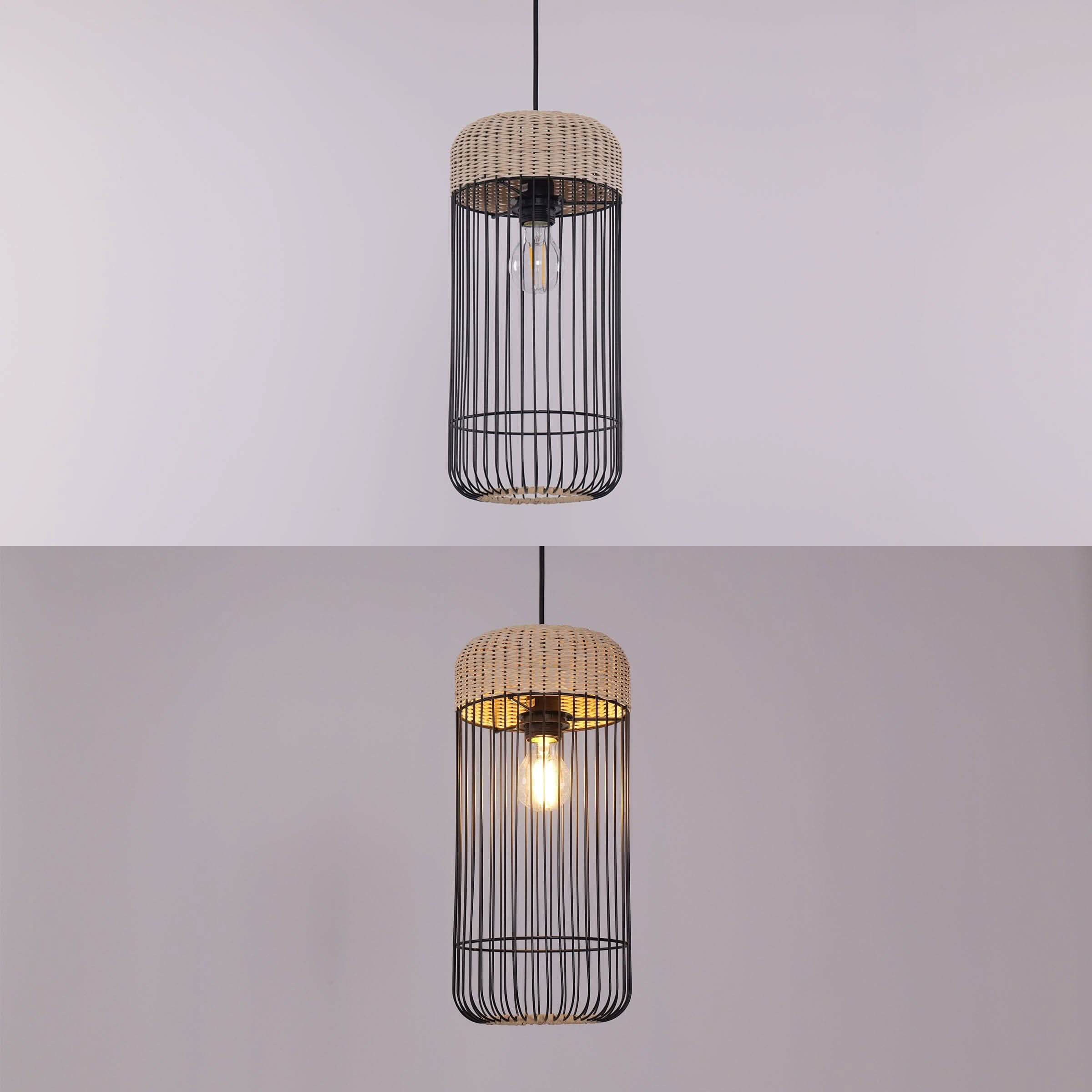 Glyph-Lightsin Woven Rattan Cylinder Pendant Light for Warm and Inviting Spaces