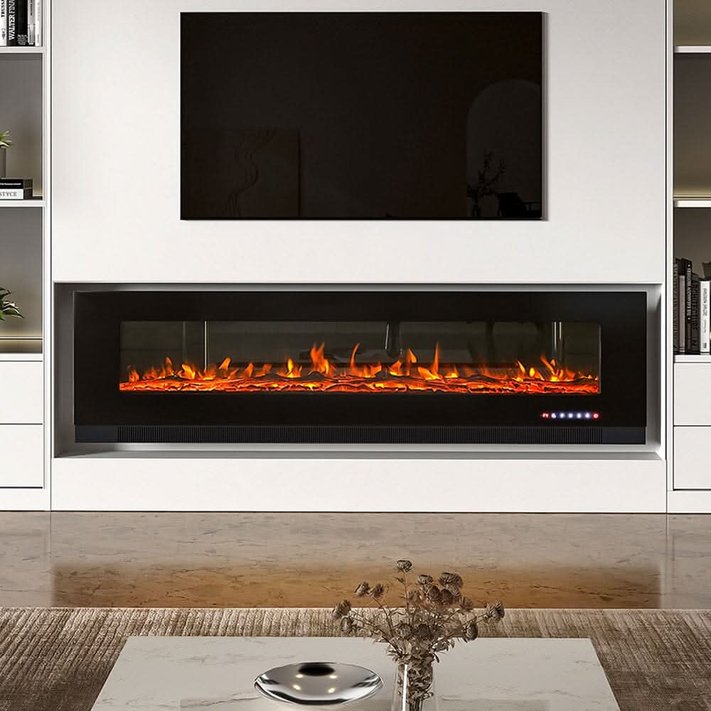 72 inch Wall Mounted Electric Fireplaces With Remote Control 9 Flame Colours Heater