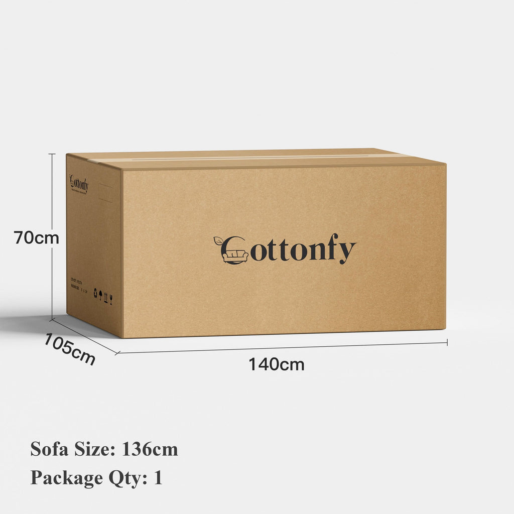 Cottonfy Elegant Linen Tofu Block Fabric Down Sofa
