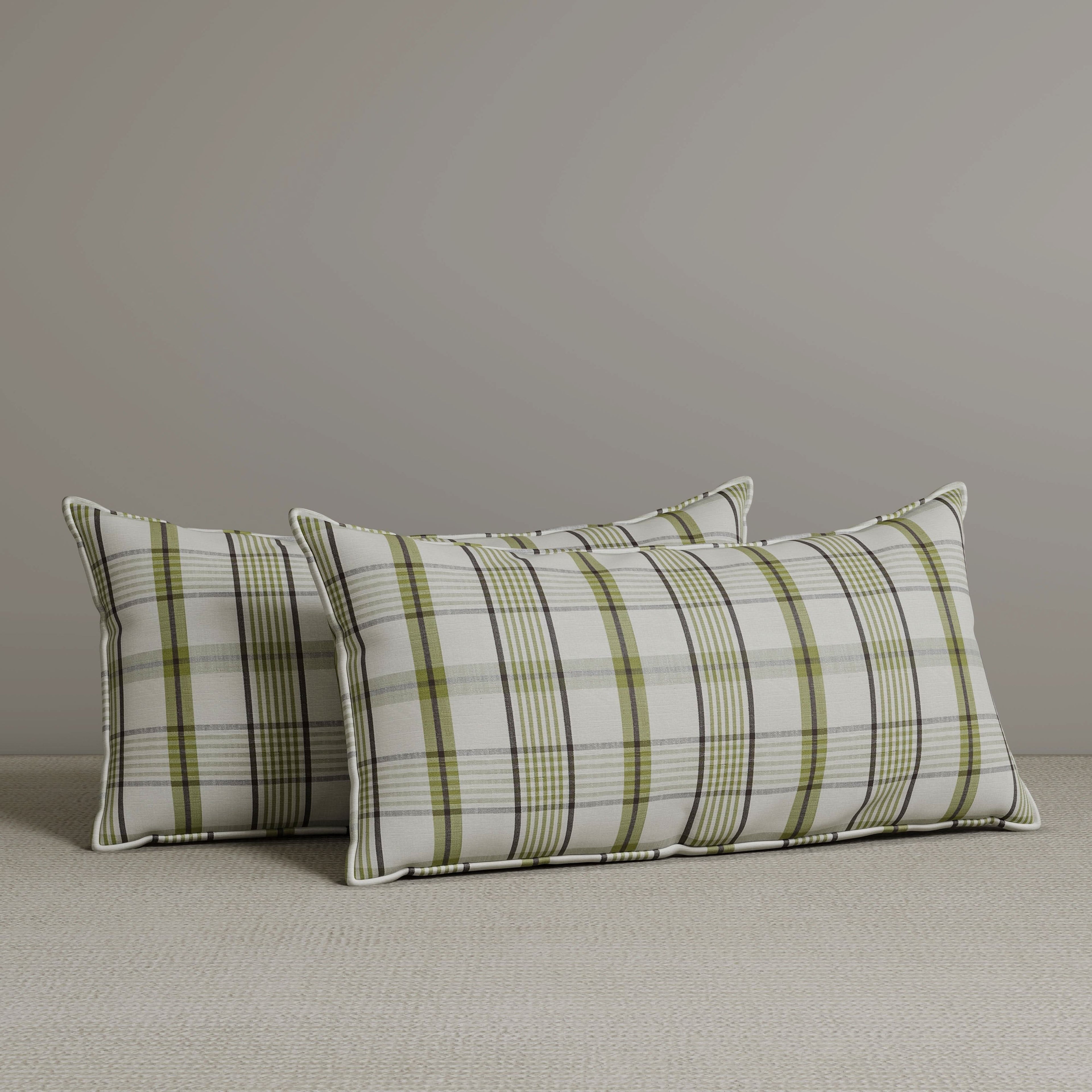 ‍Exclusive Waist Cushion in Moss Green Checkered Cotton Linen, 56*27*12 CM (100% off)