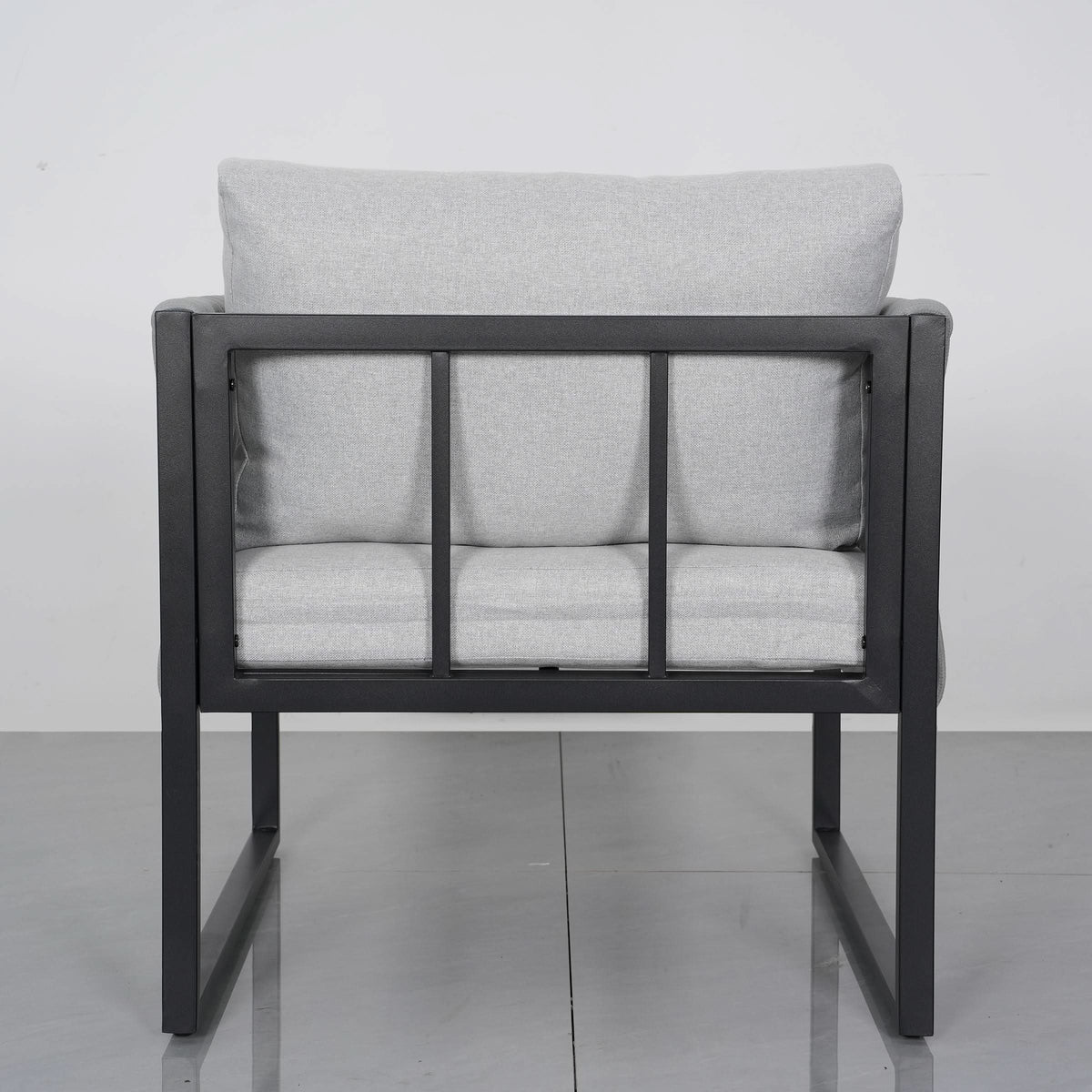 4 Piece Outdoor Garden Sofa Set with Rope Detailing and Sturdy Metal Frame