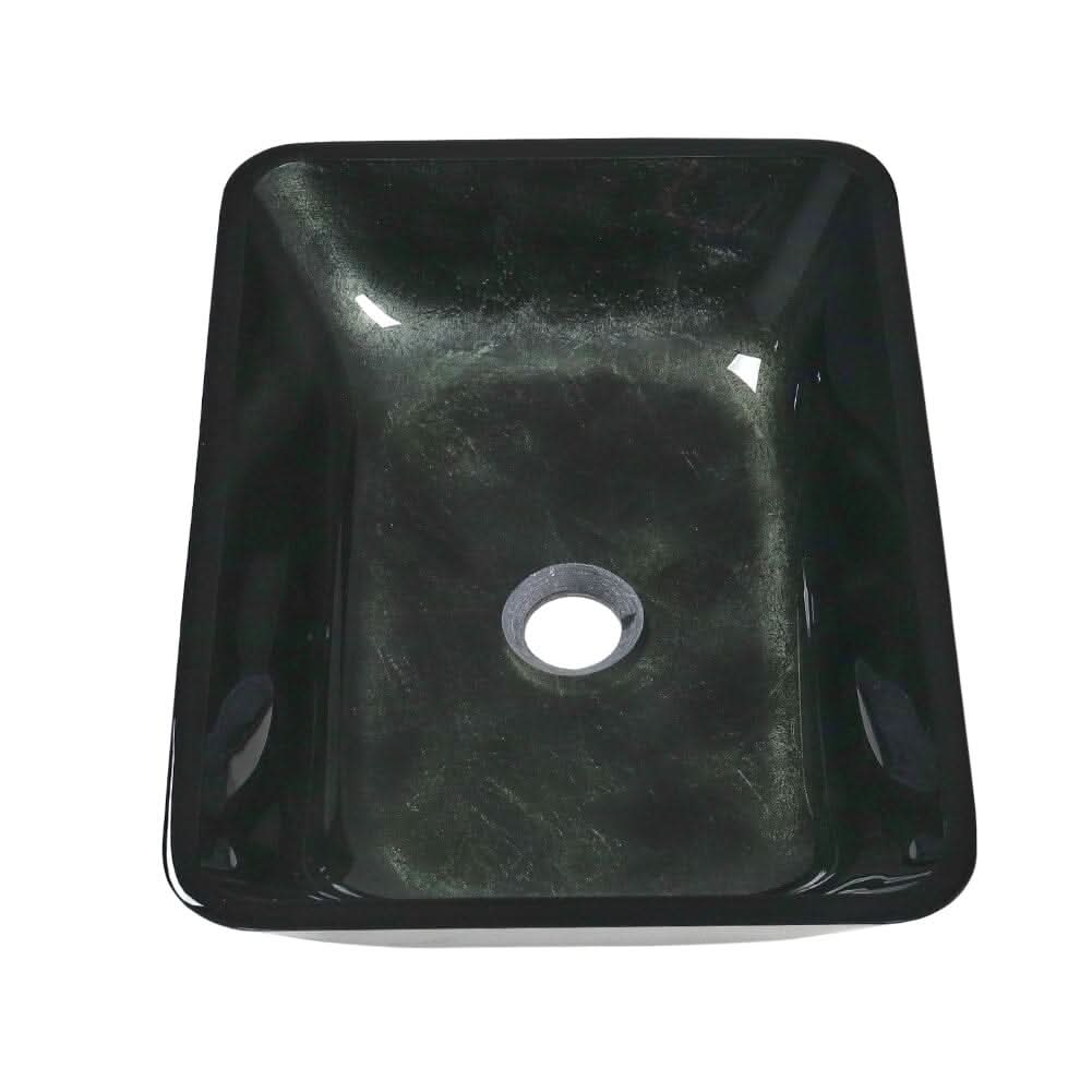 46cm W Rectangular Tempered Glass Bathroom Art Design Sink