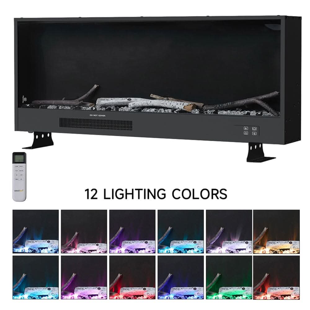Smallbee 33/46/58inch WiFi Electric Fireplace with LED Display & Realistic Flame Effect