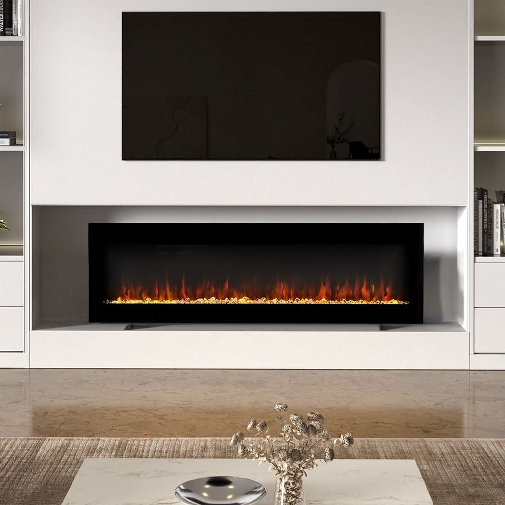 40/50/60/70/80 Inch Electric Fireplace 12 Colour LED Flame Effect Heater with Remote Control