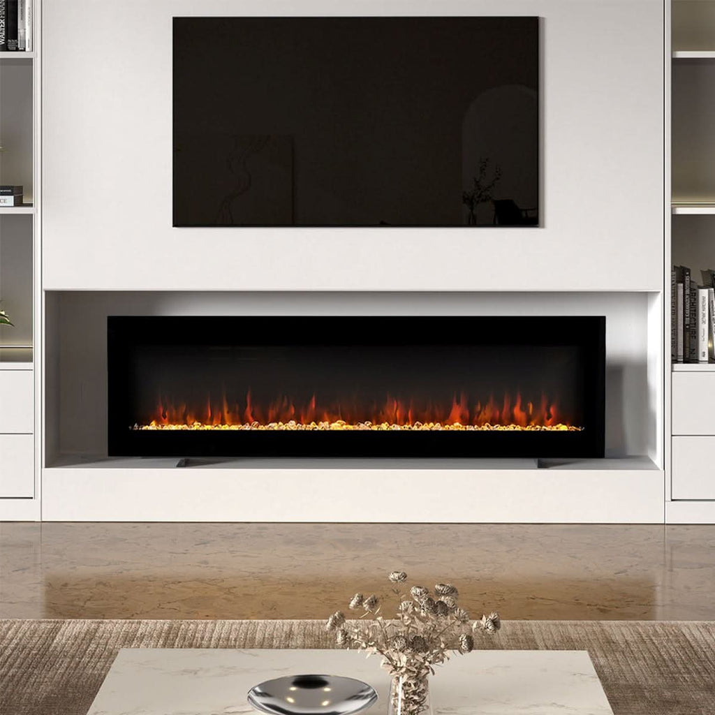 40/50/60/70/80 Inch Electric Fireplace 12 Colour LED Flame Effect Heater with Remote Control