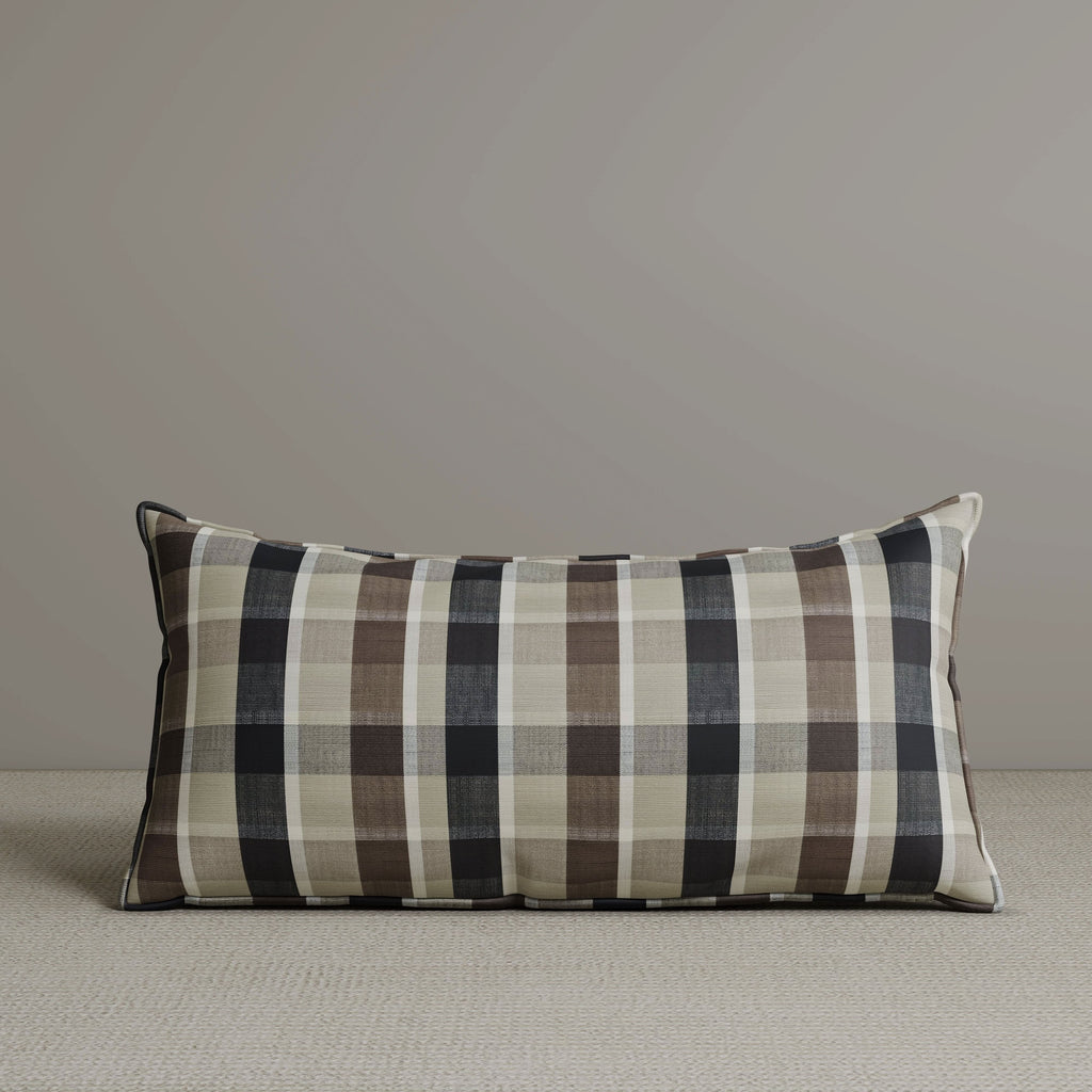 ‍Exclusive Waist Cushion in Mocha Brown Checkered Cotton Linen, 56*27*12 CM (100% off)