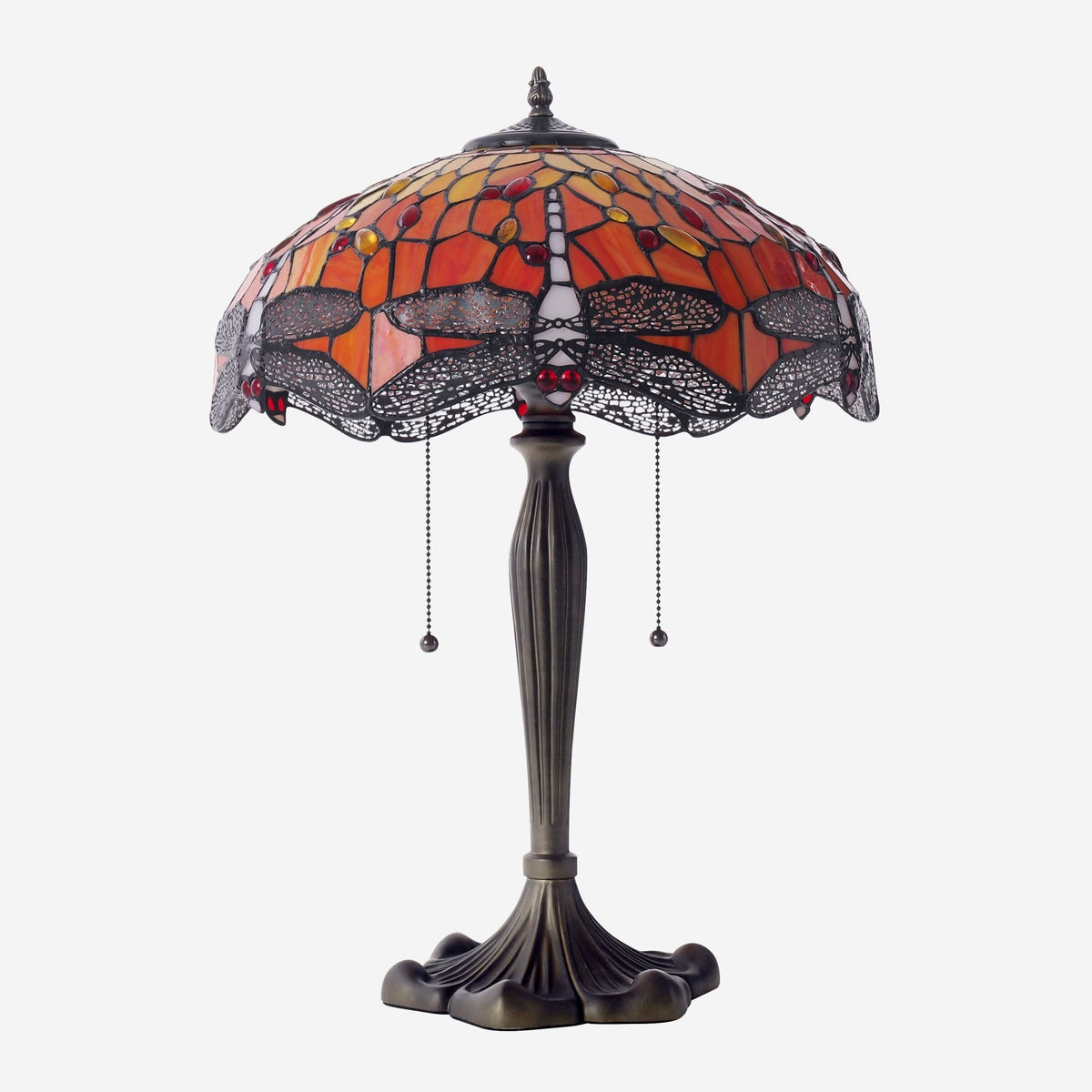Lightin Tiffany Table Lamp | Handcrafted Stained Glass Dragonfly Series