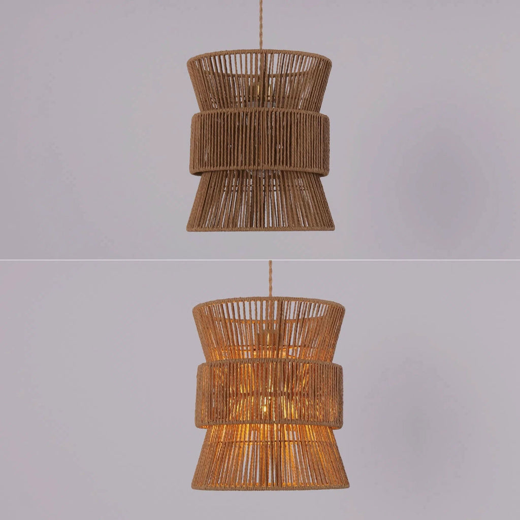 Lightsin Artisanal Handwoven Eco-Friendly Circular Pendant Light