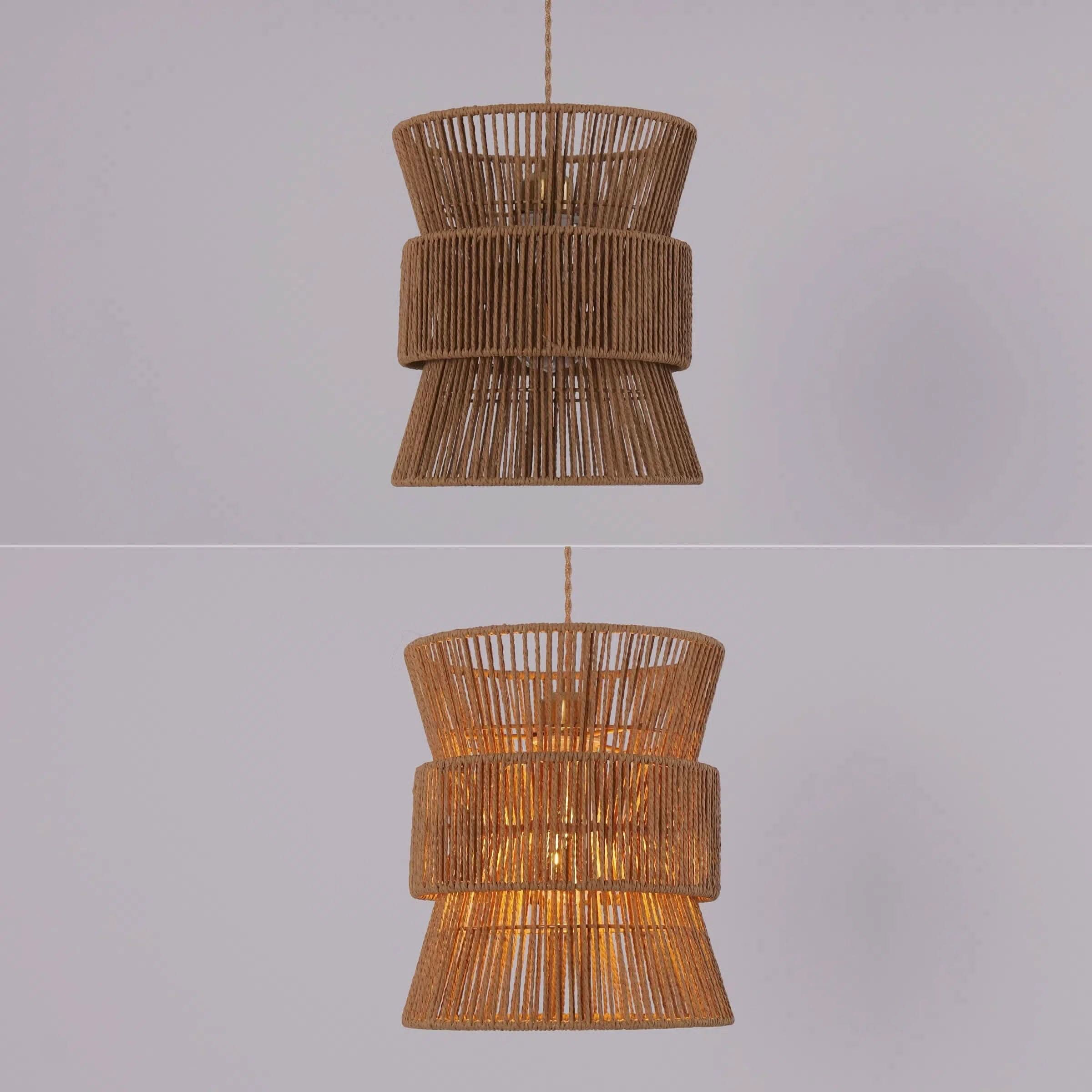 Lightsin Artisanal Handwoven Eco-Friendly Circular Pendant Light