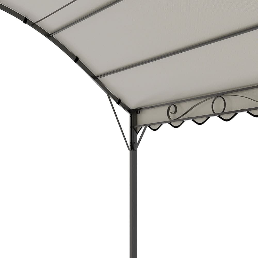 9.84 x 9.84 x 8.53 ft/ 9.84 x 13.12 x 8.53 ft Beige Arch Steel Canopy with Ground Pegs
