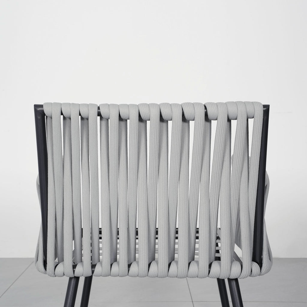 Outdoor Garden Furniture Set with Rope Weave and All Metal Frame 4 Piece Design